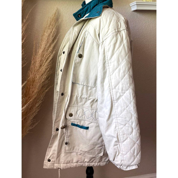 Vintage Current Seen Teal Quilted Jacket Womens Size Small Winter Coat Outerwear - Picture 6 of 12